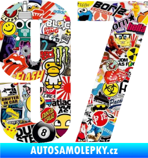Samolepka Startovní číslo 97 typ 2 Sticker bomb