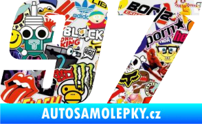 Samolepka Startovní číslo 97 typ 6 Sticker bomb