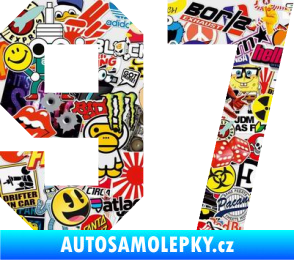 Samolepka Startovní číslo 97 Sticker bomb