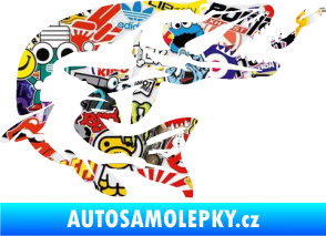 Samolepka Štika 005 pravá s návnadou Sticker bomb