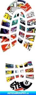 Samolepka Stopa od boty levá Sticker bomb