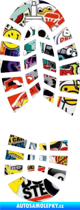 Samolepka Stopa od boty pravá Sticker bomb