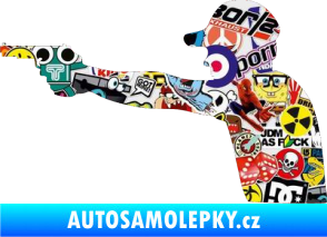 Samolepka Střelec silueta 001 levá Sticker bomb