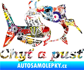 Samolepka Sumec 002 chyť a pusť levá Sticker bomb