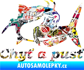 Samolepka Sumec 002 chyť a pusť pravá Sticker bomb