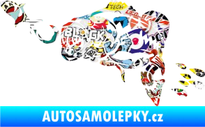 Samolepka Sumec 006 levá s návnadou Sticker bomb