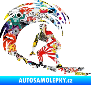 Samolepka Surfař 005 levá velké vlny Sticker bomb