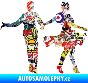 Samolepka Tanec 002 levá latinskoamerický tanec pár Sticker bomb