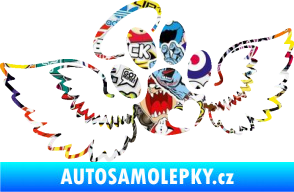 Samolepka Tlapka 010 andělíček levá Sticker bomb