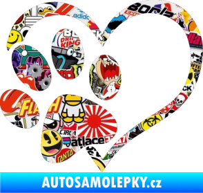 Samolepka Tlapka love levá Sticker bomb