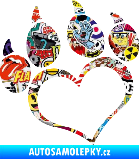 Samolepka Tlapky love 005 levá Sticker bomb