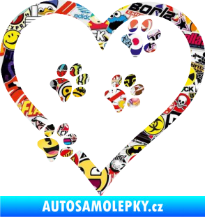 Samolepka Tlapky love 006 pravá Sticker bomb