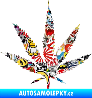 Samolepka Travka 001 lístek marihuany Sticker bomb