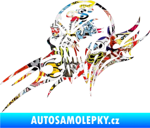 Samolepka Tribal skull levá lebka Sticker bomb