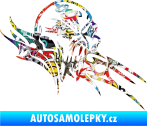 Samolepka Tribal skull pravá lebka Sticker bomb