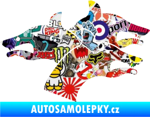 Samolepka Trojhlavý pes kerberos pravá Sticker bomb