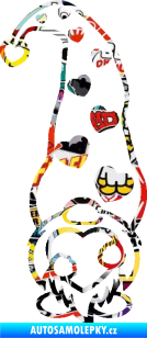 Samolepka Trpaslík 002 pravá čepice se srdíčky Sticker bomb