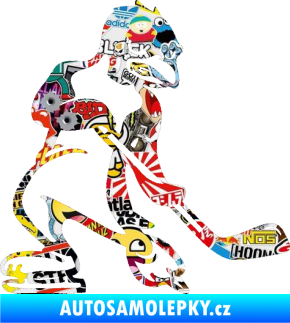 Samolepka Tučňák hokejista pravá Sticker bomb