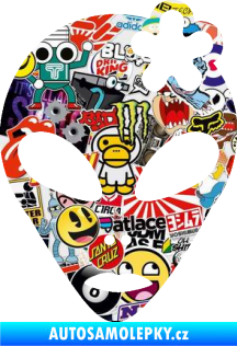 Samolepka UFO 009 slečna s kytičkou pravá Sticker bomb