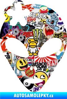 Samolepka UFO 009 slečna s kytičkou levá Sticker bomb