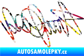 Samolepka Valentino Rossi podpis Sticker bomb