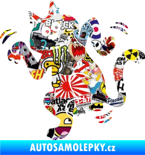 Samolepka Veselá kočka levá Sticker bomb