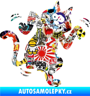 Samolepka Veselá kočka pravá Sticker bomb