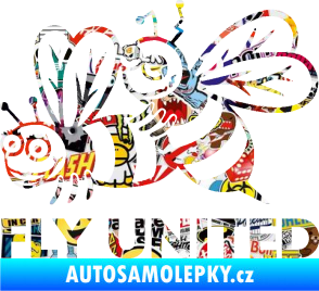 Samolepka Veselé vosy fly united levá Sticker bomb