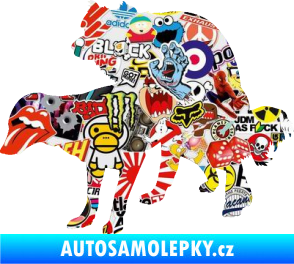 Samolepka Veselí pejsci levá Sticker bomb