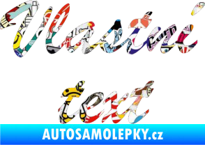 Samolepka Vlastní text - Brush Script Sticker bomb