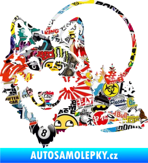 Samolepka Vlk 007 levá s krajinou Sticker bomb