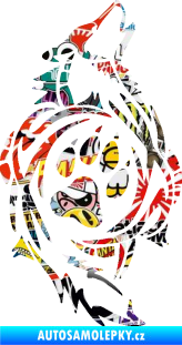 Samolepka Vlk 015 pravá s tlapkou Sticker bomb
