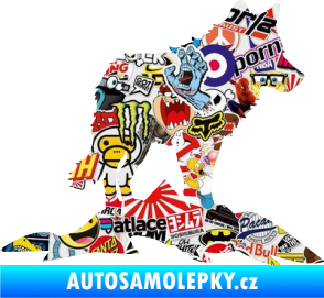 Samolepka Vlk 031 pravá hory Sticker bomb