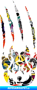 Samolepka Vlk 033 levá s tlapka s drápancem Sticker bomb