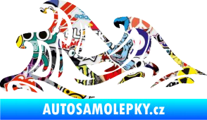 Samolepka Vlny 005 levá moře Sticker bomb