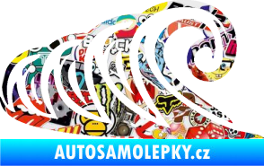 Samolepka Vlny 006 levá moře Sticker bomb