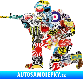 Samolepka Voják 007 levá Sticker bomb