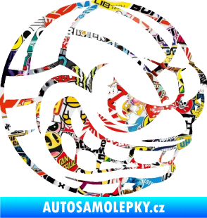Samolepka Volejbalový míč 001 pravá s obličejem Sticker bomb