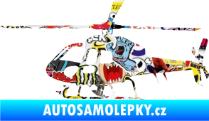 Samolepka Vrtulník 007 levá helikoptéra Sticker bomb