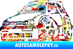 Samolepka VW Golf 3 karikatura levá Sticker bomb