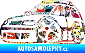 Samolepka VW Passat b6 karikatura levá Sticker bomb