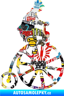 Samolepka Vysoké kolo 001 pravá retro Sticker bomb