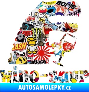 Samolepka Wino - saur 001 pravá vínečko Sticker bomb