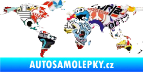 Samolepka World mapa světa Sticker bomb