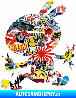 Samolepka Zajíc Tuzki 001 levá Sticker bomb