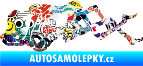 Samolepka Zamilované kostry 001 levá láska až za hrob Sticker bomb