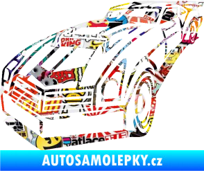 Samolepka Závodní auto 003 levá Sticker bomb