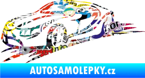 Samolepka Závodní auto 007 levá Sticker bomb