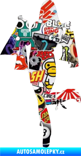Samolepka Žena na nákupu 001 levá Sticker bomb