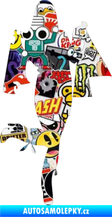 Samolepka Žena na nákupu 001 pravá Sticker bomb